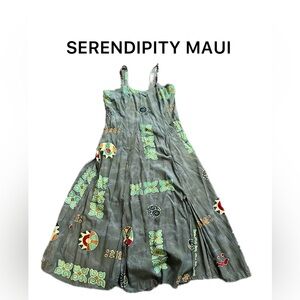 SERENDIPITY MAUI Green Patterned Dress XL